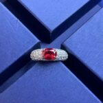 925 Silver Lab-Created Ruby Ring - Model ZHF-R1437R - Image 4