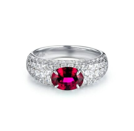 925 Silver Lab-Created Ruby Ring - Model ZHF-R1437R