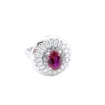925 Silver Lab-Created Ruby Ring - Model ZHF-R1440R