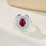 925 Silver Lab-Created Ruby Ring - Model ZHF-R1440R - Image 3