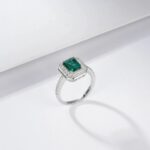 925 Silver Lab-Created Emerald Ring - Model ZHF-R1473 - Image 2