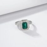 925 Silver Lab-Created Emerald Ring - Model ZHF-R1473 - Image 3