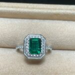925 Silver Lab-Created Emerald Ring - Model ZHF-R1473 - Image 4