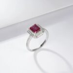 925 Silver Lab-Created Ruby Ring - Model ZHF-R1473R - Image 2