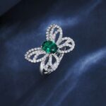 925 Silver Lab-Created Emerald Ring - Model ZHF-R1619 - Image 5