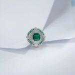 925 Silver Lab-Created Emerald Ring - Model ZHF-R1637L - Image 3