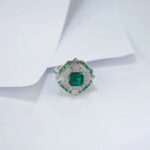 925 Silver Lab-Created Emerald Ring - Model ZHF-R1637L - Image 5