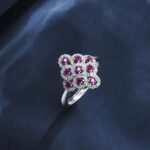 S925 Silver Lab-Created Ruby Ring - Model ZHF-R1661R - Image 4