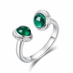 Lab-Created Emerald Ring in 925 Silver - Model ZHF-R202502