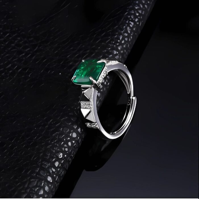Lab-Created Emerald Ring in 925 Silver - Model ZHF-R559 - Image 2