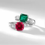 Lab-Created Emerald Ring in 925 Silver - Model ZHF-R559 - Image 3
