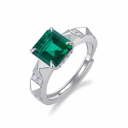 Lab-Created Emerald Ring in 925 Silver - Model ZHF-R559