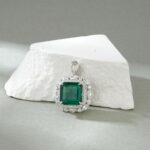 925 Silver Lab-Created Emerald Ring & Pendant Set - Model ZHF-RP1551 - Image 4