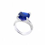 Lab-Created Blue Sapphire Ring in 925 Silver - Model ZHF-Rnew2025B - Image 2