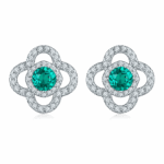 925 Silver Lab-Created Emerald Earrings - Model ZHF0002