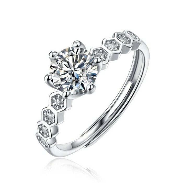 Moissanite Ring in 925 Silver - Model ZHF0116 - Image 2