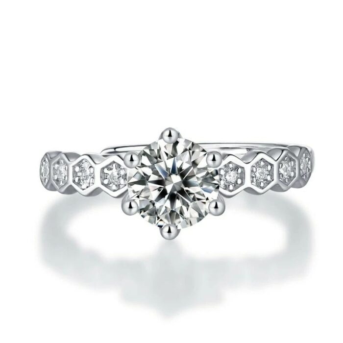 Moissanite Ring in 925 Silver - Model ZHF0116 - Image 1