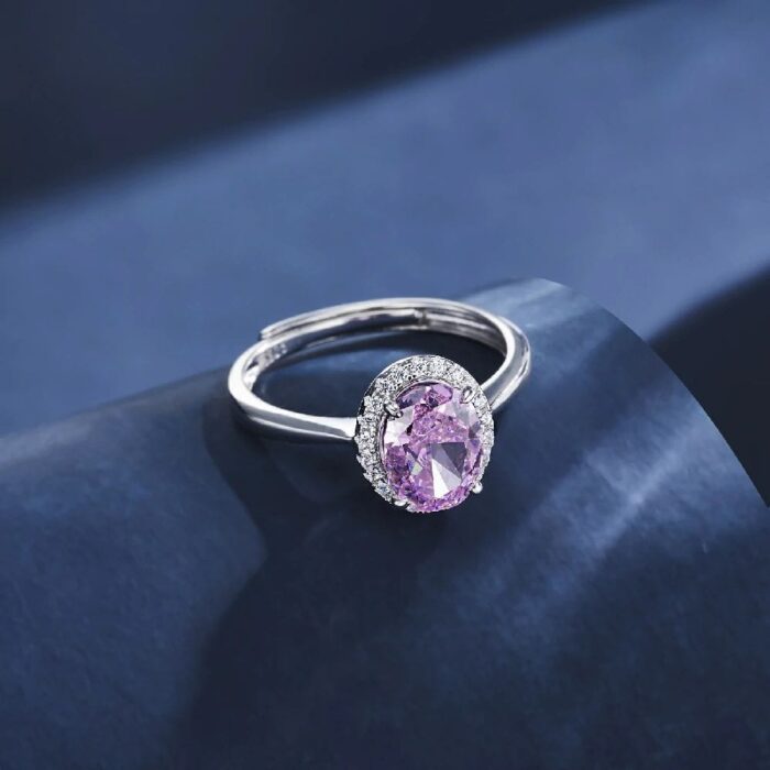 925 Silver Pink Cubic Zirconia Ring - Promotional Model ZHF0537F - Image 2