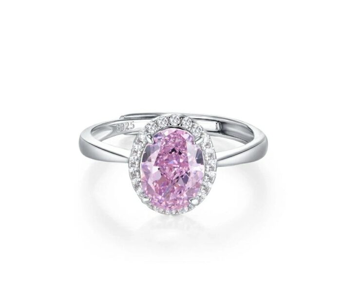925 Silver Pink Cubic Zirconia Ring - Promotional Model ZHF0537F - Image 1