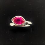 Lab-Created Ruby Ring in 925 Silver - Model ZHFE09R - Image 3