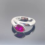 Lab-Created Ruby Ring in 925 Silver - Model ZHFE09R - Image 4