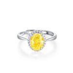 925 Silver Yellow Cubic Zirconia Ring - Model ZHF0537Y