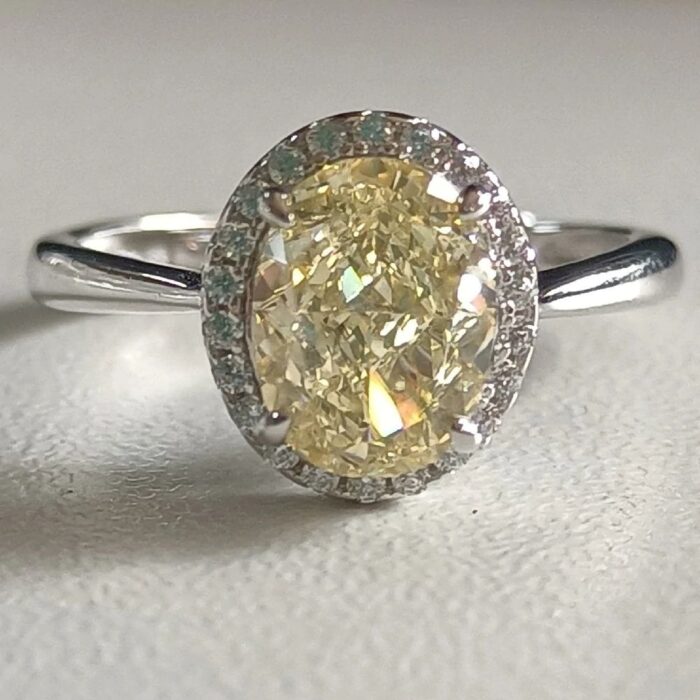 925 Silver Yellow Cubic Zirconia Ring - Model ZHF0537Y - Image 2