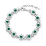 925 Silver Cultured Emerald Bracelet ZHFB202305