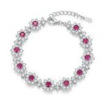 925 Silver Lab-Created Ruby Bracelet - Model ZHFB202305R