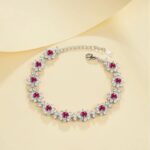 925 Silver Lab-Created Ruby Bracelet - Model ZHFB202305R - Image 2