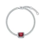 925 Silver Lab-Created Ruby Bracelet - Model ZHF-B5521R