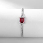 925 Silver Lab-Created Ruby Bracelet - Model ZHF-B5521R - Image 2