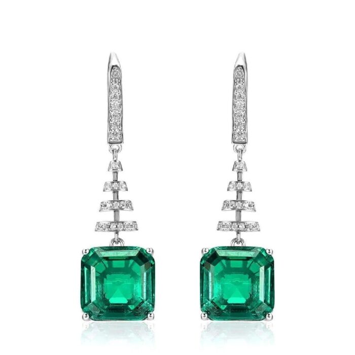 925 Silver Glass Earrings - Model ZHF-BLT01 - Image 1