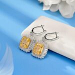 925 Silver Yellow Cubic Zirconia Earrings ZHFE0501Y - Image 2