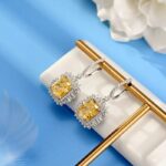 925 Silver Yellow Cubic Zirconia Earrings ZHFE0501Y - Image 3