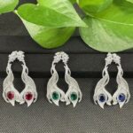925 Silver Lab-Created Emerald Earrings - Model ZHF-E0813 - Image 6