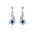 925 Silver Lab-Created Blue Sapphire Earrings - Model ZHF-E0813B