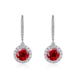 925 Silver Cultured Ruby Earrings ZHF-E1445GR