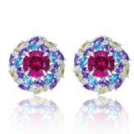 925 Silver Red Gemstone Earrings - Model ZHF-E1456R