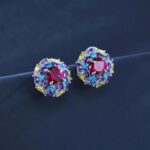925 Silver Red Gemstone Earrings - Model ZHF-E1456R - Image 5