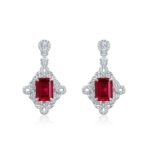 925 Silver Cultured Ruby Earrings ZHF-E1466R