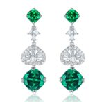 S925 Silver Green Garnet Earrings - Model ZHF-E1492