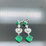 S925 Silver Green Garnet Earrings - Model ZHF-E1492 - Image 4