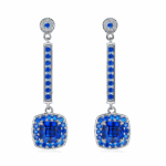 925 Silver Lab-Created Blue Sapphire Earrings - Model ZHF-E1613B