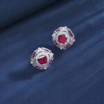 925 Silver Cultured Ruby Earrings ZHF-E1635R - Image 2