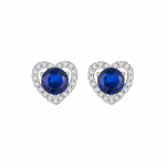 925 Silver Lab-Created Blue Sapphire Earrings - Model ZHF-E1735B