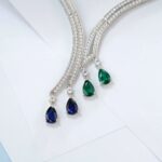 925 Silver Cultured Emerald Necklace ZHF—L0124 - Image 2