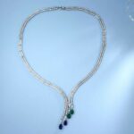 925 Silver Cultured Emerald Necklace ZHF—L0124 - Image 5
