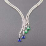 925 Silver Cultured Emerald Necklace ZHF—L0124 - Image 6