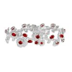 925 Silver Lab-Created Ruby Bracelet - Model ZHF-L0710